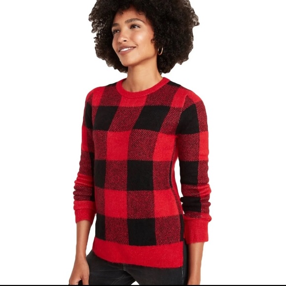 Nwt Old Navy Red Buffalo Plaid Sweater 